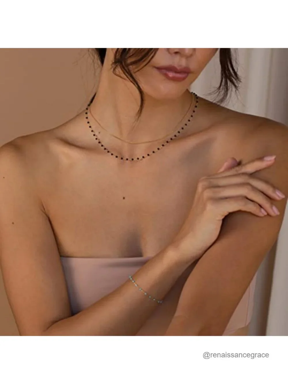 14k Gold Plated Dainty Layered Choker Necklace